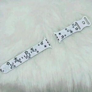 New Floral   Design Apple Watch Bands  42mm 44mm 45mm 49mm Black and White